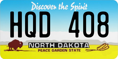 ND license plate HQD408