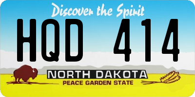 ND license plate HQD414
