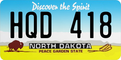 ND license plate HQD418