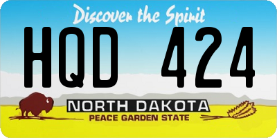 ND license plate HQD424