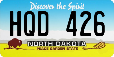 ND license plate HQD426