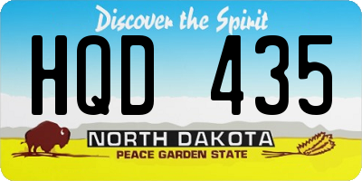 ND license plate HQD435
