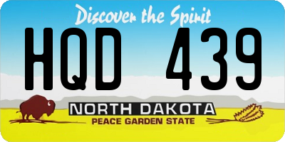 ND license plate HQD439