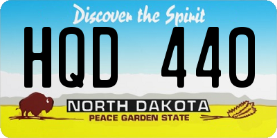 ND license plate HQD440