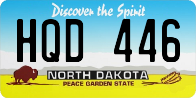 ND license plate HQD446
