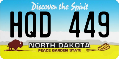 ND license plate HQD449
