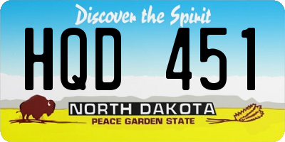 ND license plate HQD451