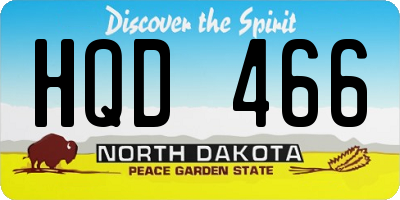 ND license plate HQD466