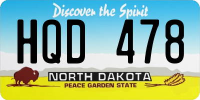 ND license plate HQD478