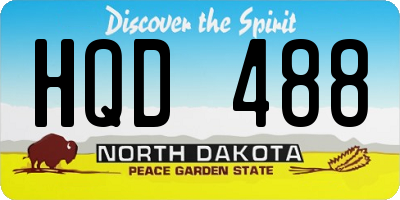 ND license plate HQD488