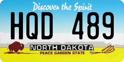 ND license plate HQD489