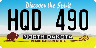ND license plate HQD490