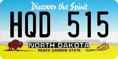 ND license plate HQD515