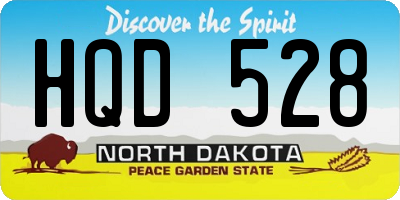 ND license plate HQD528