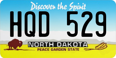 ND license plate HQD529