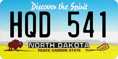 ND license plate HQD541