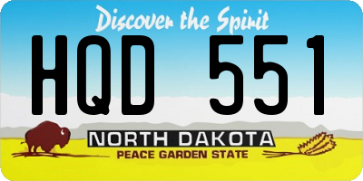 ND license plate HQD551