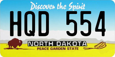 ND license plate HQD554
