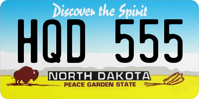 ND license plate HQD555