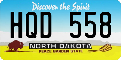 ND license plate HQD558