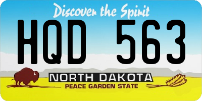 ND license plate HQD563