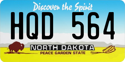 ND license plate HQD564
