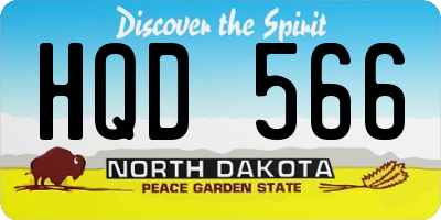 ND license plate HQD566