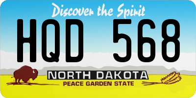 ND license plate HQD568