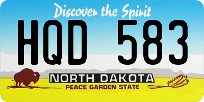 ND license plate HQD583