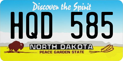 ND license plate HQD585