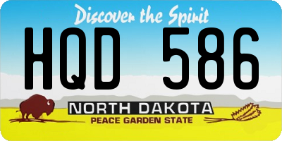 ND license plate HQD586
