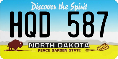 ND license plate HQD587