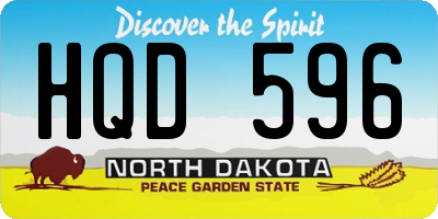 ND license plate HQD596