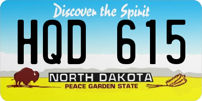 ND license plate HQD615