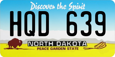 ND license plate HQD639