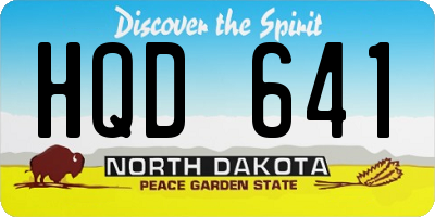 ND license plate HQD641