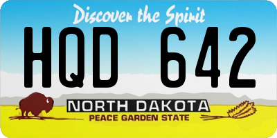 ND license plate HQD642