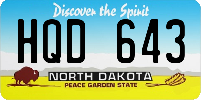 ND license plate HQD643