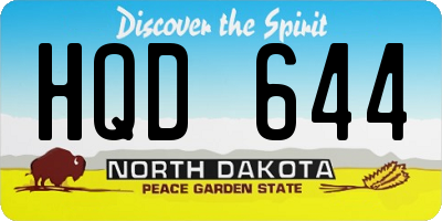 ND license plate HQD644