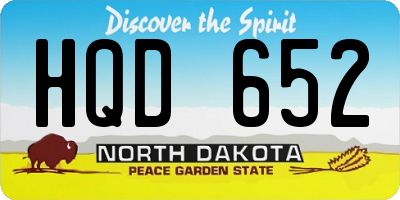 ND license plate HQD652