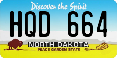 ND license plate HQD664