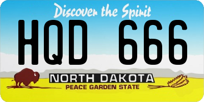 ND license plate HQD666