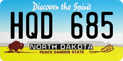 ND license plate HQD685