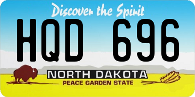 ND license plate HQD696