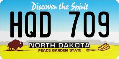 ND license plate HQD709