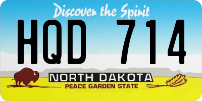 ND license plate HQD714