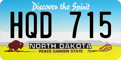 ND license plate HQD715