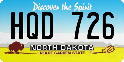 ND license plate HQD726