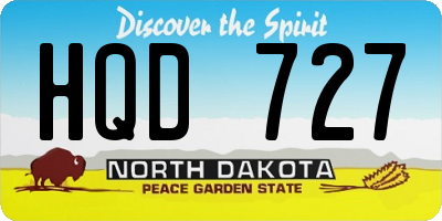 ND license plate HQD727