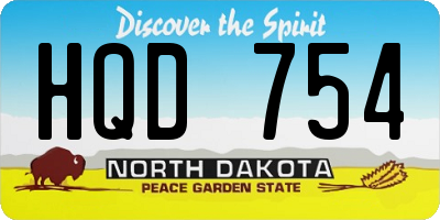 ND license plate HQD754